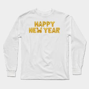 happy new year gold ballons Long Sleeve T-Shirt